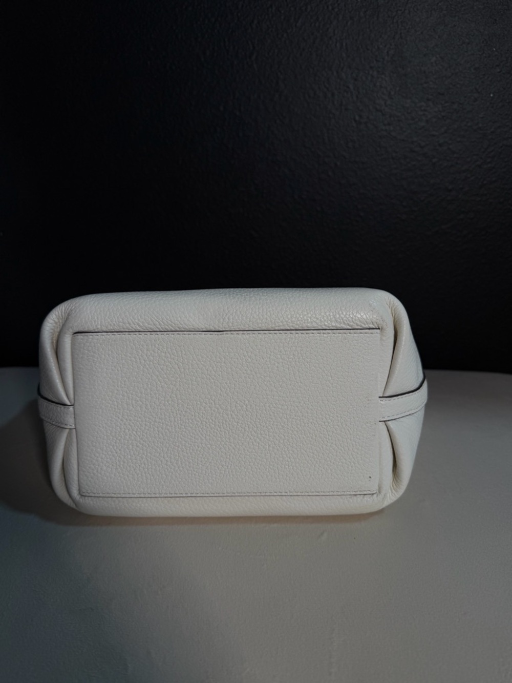 kate spade White Pebbled Tote with Woven Bamboo Handles - Picture 3 of 4